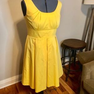 EUC Yellow Calvin Klein Fit & Flare Dress Size 14